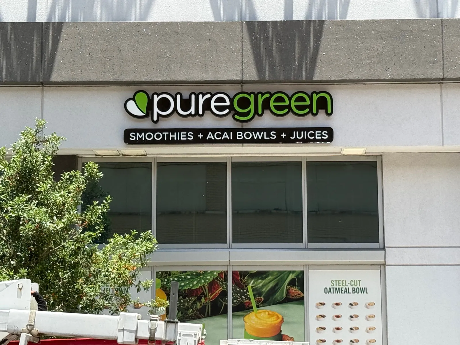 Pure Green storefront channel letters